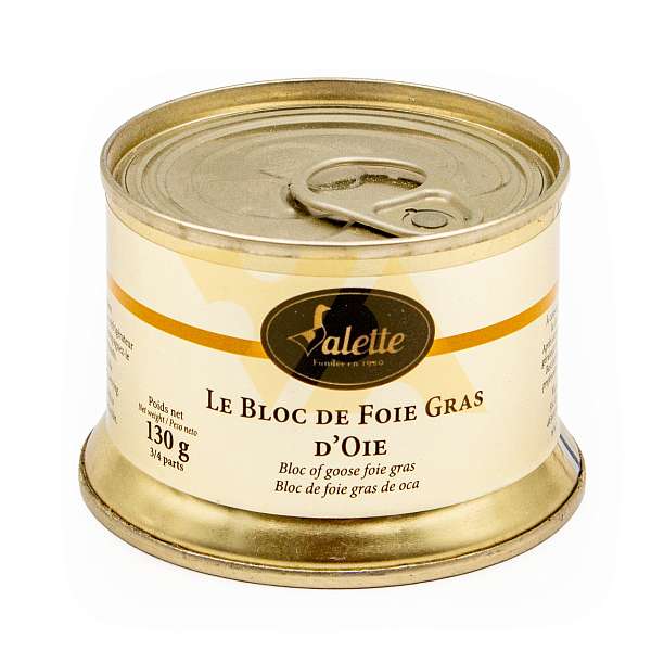 Фуа-гра гусиная, консервы из печени гуся, блок, VALETTE, 0,13 кг (ж/б) 0.13 кг Valette Foie Gras Франция