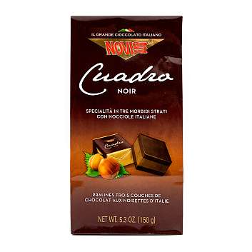 Пралине шоколадное с фундуком и нежирным какао NOIR CUADRO, 3407, NOVI, 0,150 кг