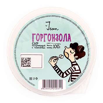Горгонзола, сыр полутвердый с плесенью, Jean 0,100 кг (пл/б)