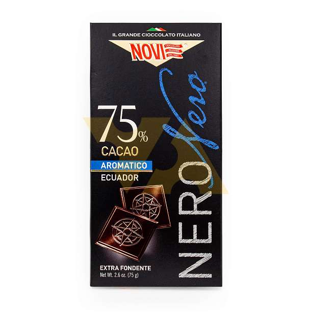 Плитка горького шоколада Эквадор 75%, 1571, NOVI, 0,075 кг (карт/кор)  Elah Dufour Италия