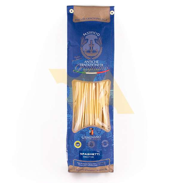 Спагетти, паста из твердых сортов пшеницы из Граньяно IGP, ANTICHE TRADIZIONI DI GRAGNANO, 0,5 кг (бум/уп) 0.5 кг. Antiche Tradizioni di Gragnano Италия