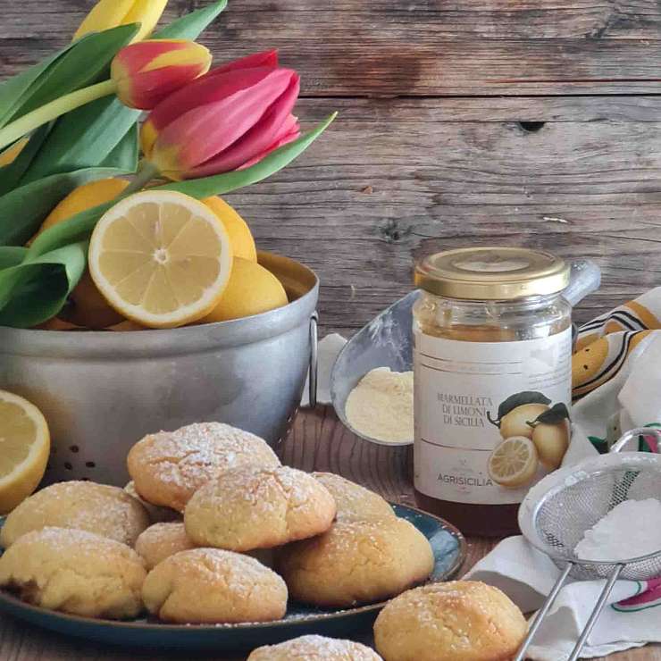 Песочное печенье с лимонным вареньем 