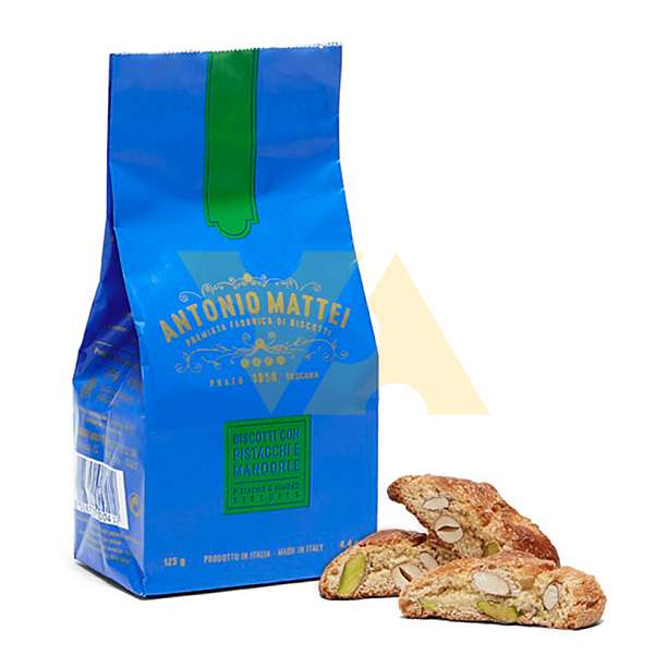 Кантуччи с фисташками и миндалем, печенье из Прато, ANTONIO MATTEI, 0,125 кг  Antonio Mattei Италия