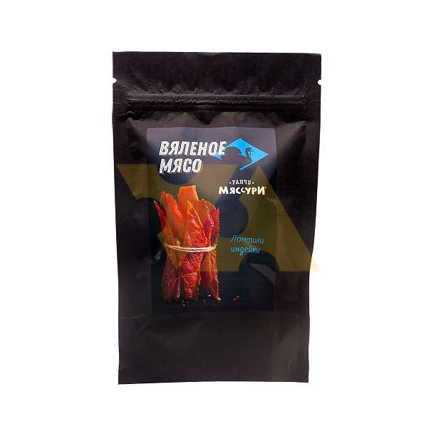 Индейка вяленая (вяленое мясо ломтики индейки), упаковка гурмэ, "Ранчо Мяссури", 0,05 кг  Ранчо Мяссури Россия