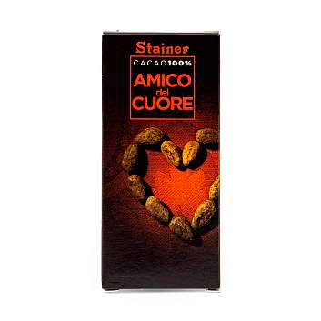 Шоколад горький "Друг сердца", 3111, 100% какао, STAINER, 0,05 кг
