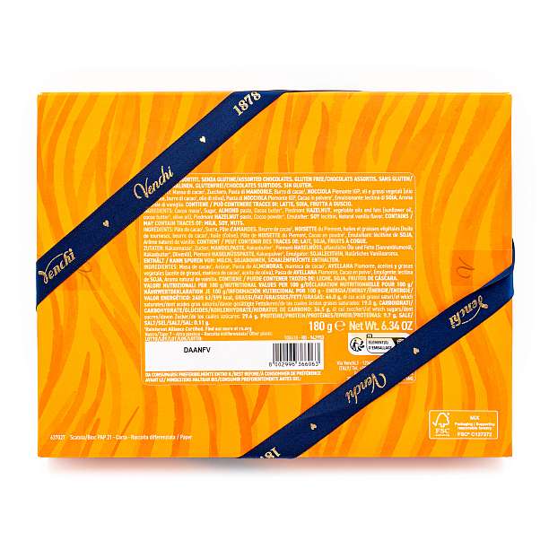 Ассорти конфет в темном шоколаде, 3 вида, VENCHI, 0,180 кг (подарочная карт/кор Мурано)  Venchi Италия