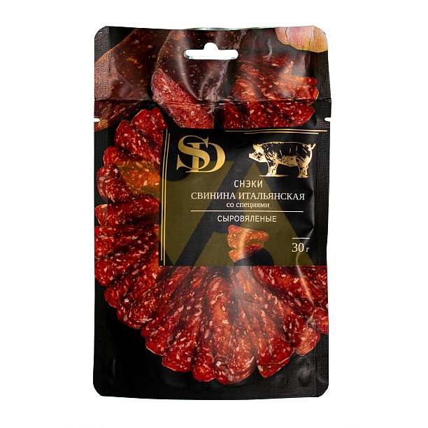 Снэки из свинины со специями сровяленые итальянские SD, нарезка, 0,030 кг  Сытный дом Россия
