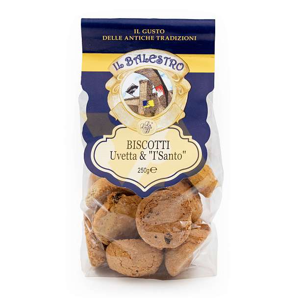 Печенье с изюмом и вином Винсанто, IL BALESTRO, 0,250 кг (пл/пак)  Le Logge Италия