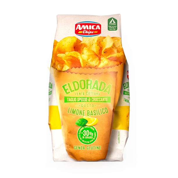 Чипсы картофельные со вкусом лимона и базилика с пониженным содержанием жира (-30%) ELDORADA, T.M. AMICA CHIPS, 0,130 кг  Amica Chips Италия