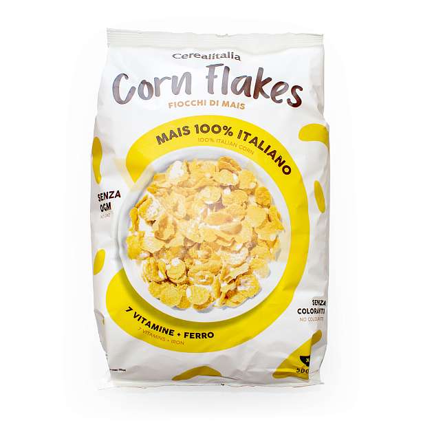 Хлопья кукурузные обагащенные семью витаминами и железом, сухой завтрак, CEREALITALIA, 0,500 кг (пл/пак)  Cerealitalia Италия