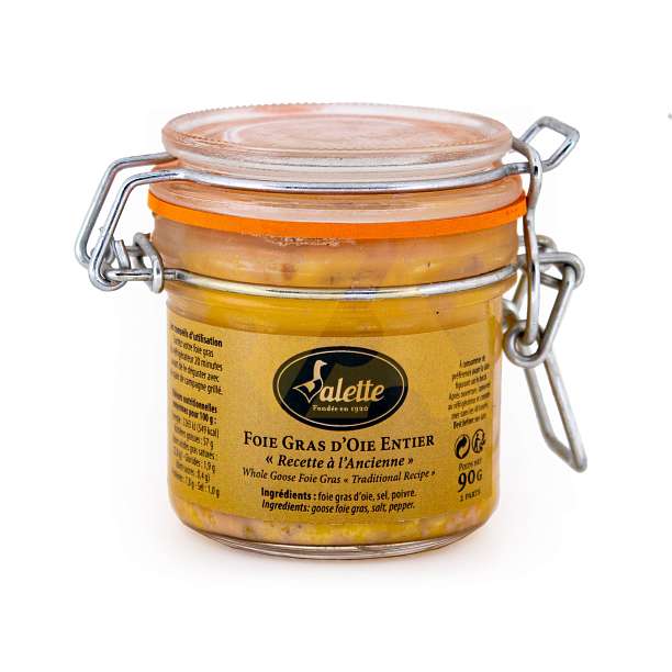Фуа-гра гусиная цельная по традиционному рецепту, VALETTE, 0,09 кг (ст/б)  Valette Foie Gras Франция