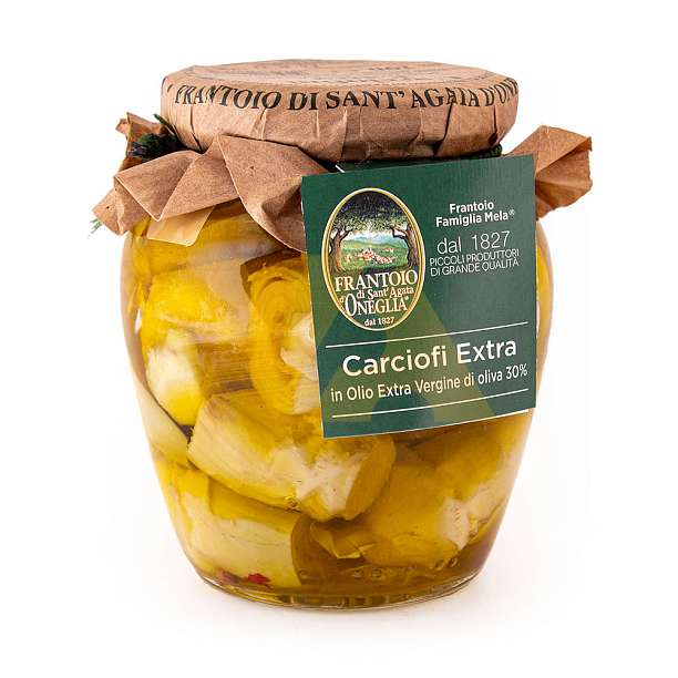 Артишоки Экстра в оливковом масле первого холодного отжима 30%, SANTAGATA, 0,29 кг (ст/б)  Frantoio di Sant'Agata d'Oneglia Италия