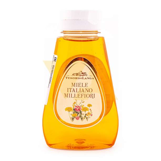 Мед цветочный, TESORI DI LANGA, 0,350 кг (пл/бут)  Apicoltura Brezzo Италия