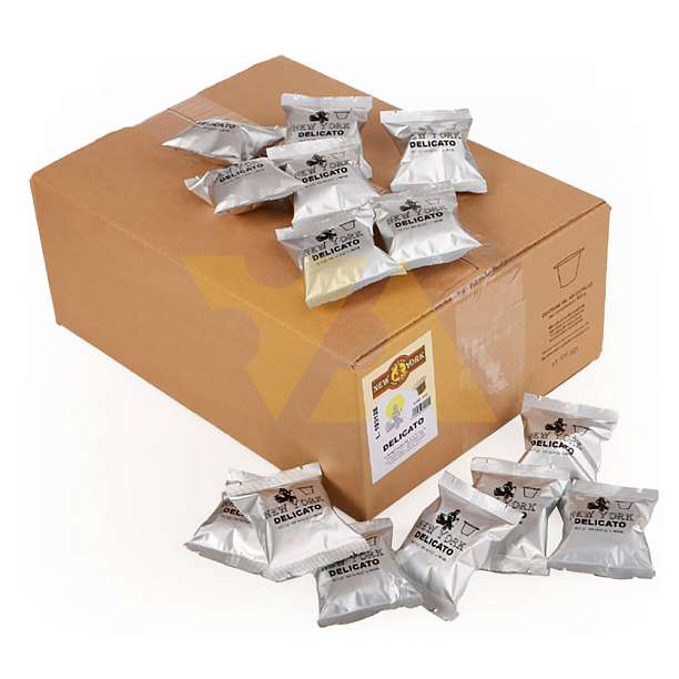 Кофе в капсулах DELICATO, 100 капсул по 5 гр., для машин NESPRESSO, NEW YORK, 0,500 кг (карт/кор)  Caffè New York Италия