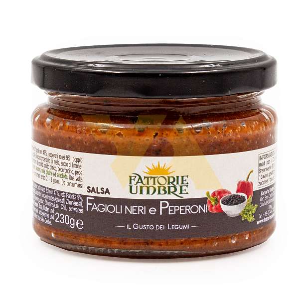 Соус из черной фасоли и сладкого красного перца, FATTORIE UMBRE, 0,230 кг (ст/б)  Fattorie Umbre S.r.l. Италия