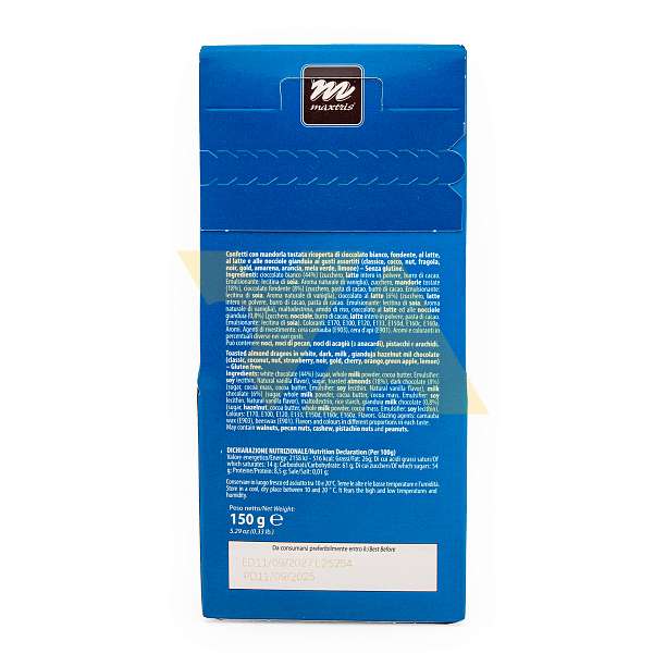 Миндаль обжаренный покрытый молочным, тёмным или белым шоколадом ассорти IL MIO SNACK PREFERITO, MAXTRIS, 0,150 кг (карт/кор)  Confetti Maxtris Италия