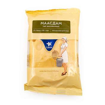 Маасдам, сыр полутвердый фасованный, LAIME, 0,200 кг