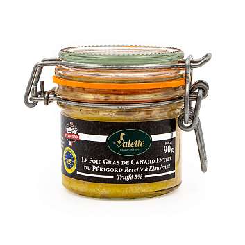 Фуа-гра утиная цельная с черным трюфелем из Перигора IGP, VALETTE, 0,090 кг (ст/б)