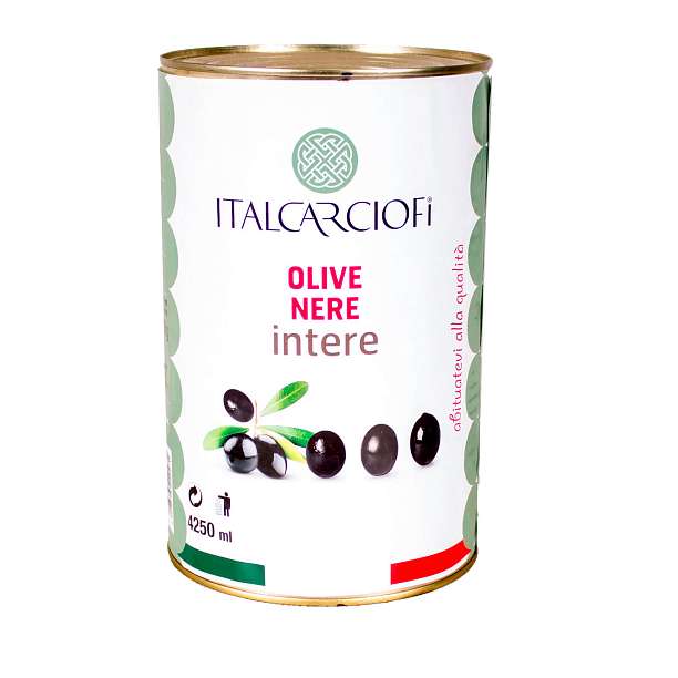 Маслины целые с косточкой в рассоле, ITALCARCIOFI, 2,5 кг/4,2 кг/4,25 л (ж/б)  Italcarciofi S.r.L. Италия