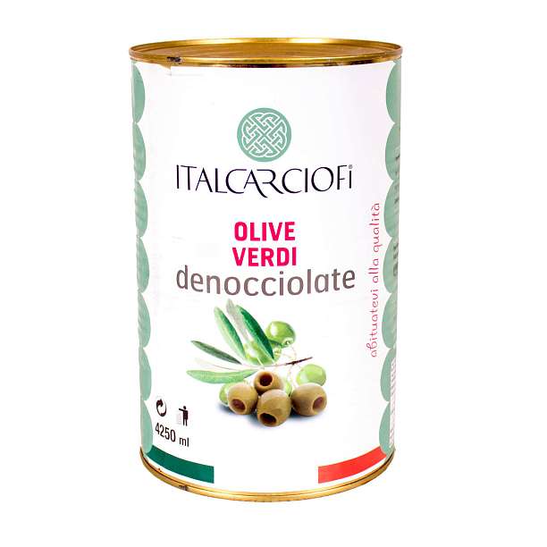 Оливки без косточек в рассоле, ITALCARCIOFI, 2 кг/4,2 кг/4,25 л (ж/б)  Italcarciofi S.r.L. Италия