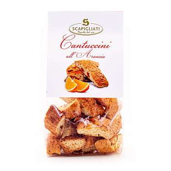 Кантуччини с апельсиновыми цукатами, SCAPIGLIATI, 0,150 кг (пл/пак)