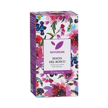 Чай черный классический Магия леса с нотками лесных ягод, 25 пакетиков по 1,7 гр., NATURSAN, 0,0425 кг (карт/кор)