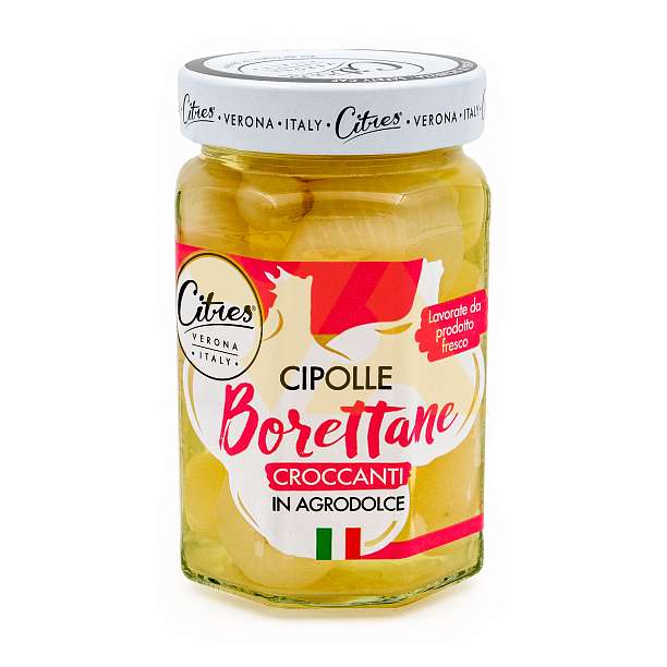 Лук мелкий сорта Борреттане в кисло-сладком маринаде, CITRES, 0,290 кг/0,160 кг/0,319 л (ст/б)  Citres Италия