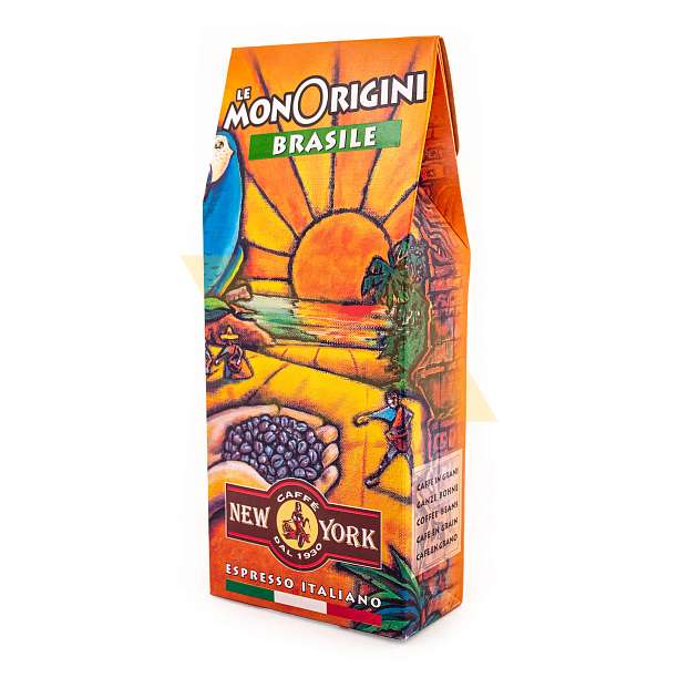 Кофе Бразилия, смесь обжаренного кофейных зерен из Бразилии, NEW YORK, 0,250 кг (бум/уп)  Caffè New York Италия