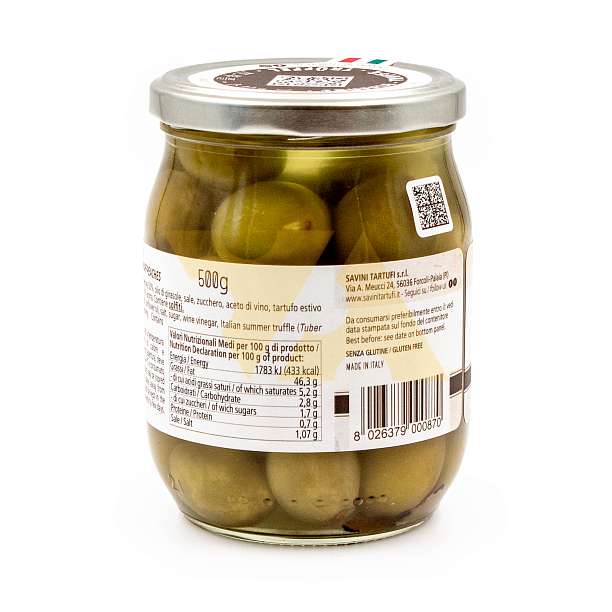Мини персики с черным летним трюфелем, SAVINI TARTUFI, 0,500 кг (ст/б)  SAVINI TARTUFI Италия