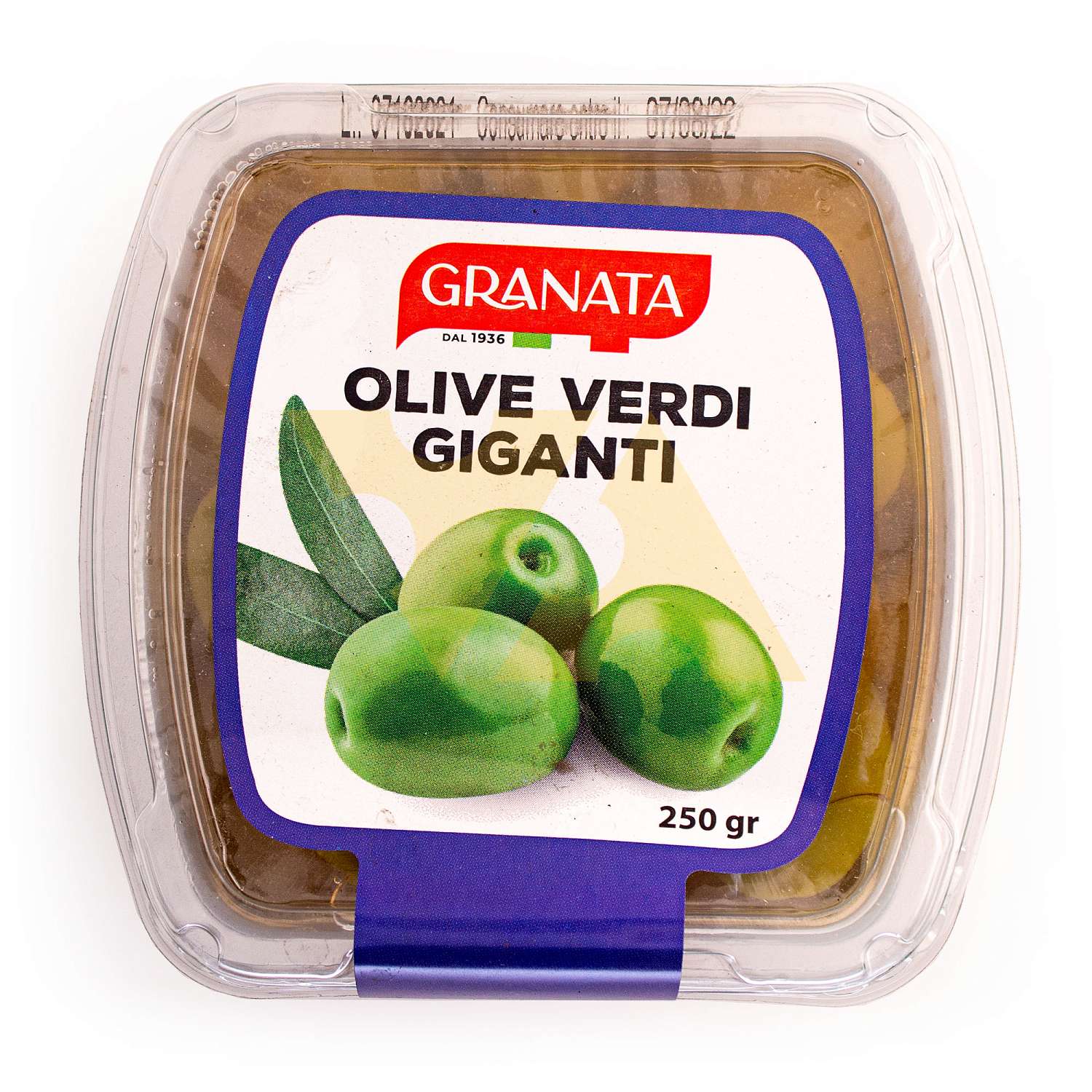 Оливки зеленые гигантские с косточками, GRANATA, 0,250 кг/0,480 кг (пл ...