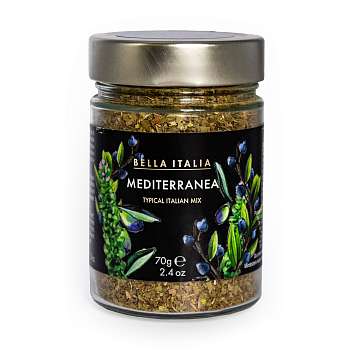 Специи Средиземноморские, смесь специй для мяса на гриле, запекания рыбы и ароматизации соусов, BELLA ITALIA, UMBRO, 0,070 кг (ст/б)