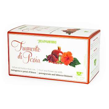 Чай фруктовый с гранатом и лепестками ибискуса "Закат в Персии", 15 пакетиков по 3 гр, REGINADIFIORI, 0,045 гр (карт/кор)