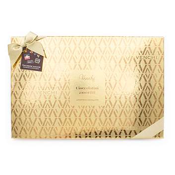 Ассорти конфет в темном шоколаде, 4 вида, VENCHI, 0,230 кг (подарочная золотая карт/кор Corporate)