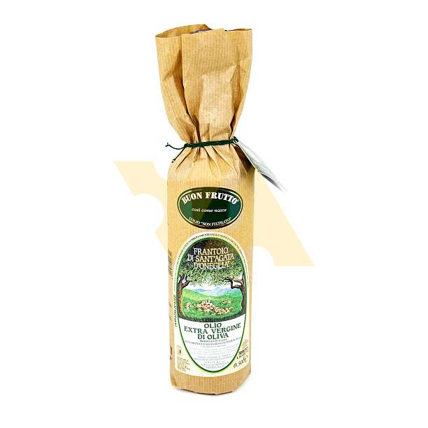 Масло оливковое первого холодного отжима (экстра верджин) из 100% итальянских оливок BUON FRUTTO, SANTAGATA, 0,5 л (ст/бут в соломенной бумаге) 0.5 л. Frantoio di Sant'Agata d'Oneglia Италия