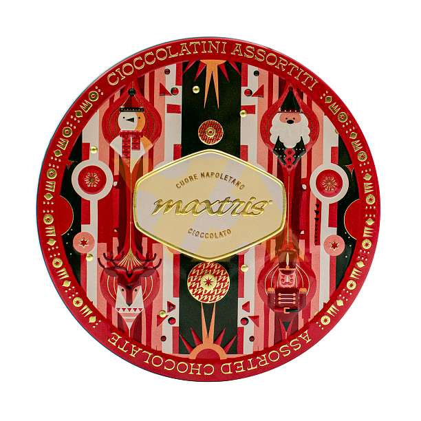 Ассорти из трех пралине в темном и молочном шоколаде, MAXTRIS, 0,300 кг (новогодняя жест/кор)  Confetti Maxtris Италия