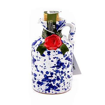 Масло оливковое первого холодного отжима FRUTTATO MEDIO, GALANTINO, 0,1 л (глиняный кувшин FANTASIA AZZURRO голубой)