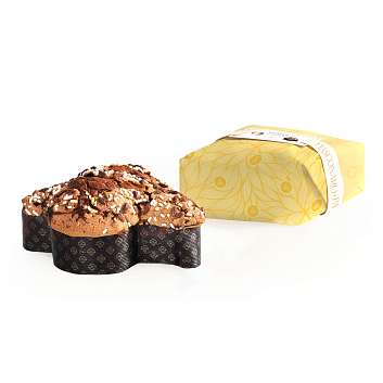 Коломба с абрикосовыми и ананасовыми цукатами, покрытый глазурью и фисташками, без апельсиновых цукатов цитрусовых, FIASCONARO, 0,750 кг (бум/уп)