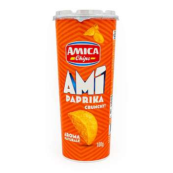 Снек соленый картофельный со вкусом паприки AMI, AMICA CHIPS, 0,100 кг (туба)