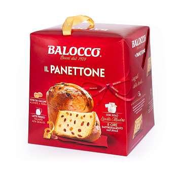 Панеттоне с изюмом и цукатами, рождественский кекс из Милана, BALOCCO, 0,500 кг (карт/кор)
