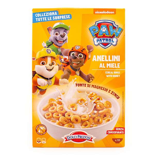 Сухой завтрак медовые колечки PAW PATROL, CEREALITALIA, 0,300 кг  Cerealitalia Италия