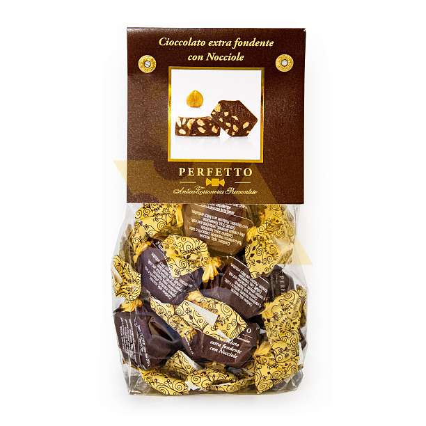 Конфеты из горького шоколада с лесным орехом PERFETTO, ANTICA TORRONERIA PIEMONTESE, 0,150 кг (пласт/пакет)  Antica Torroneria Piemontese Италия