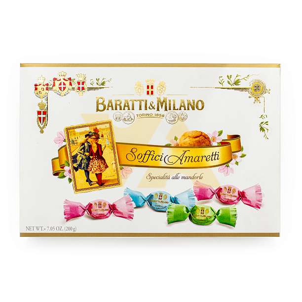 Печенье из миндаля и абрикосовых косточек Амаретти воздушное, 4609, BARATTI&MILANO, 0,200 кг (карт/кор)  Baratti & Milano Италия