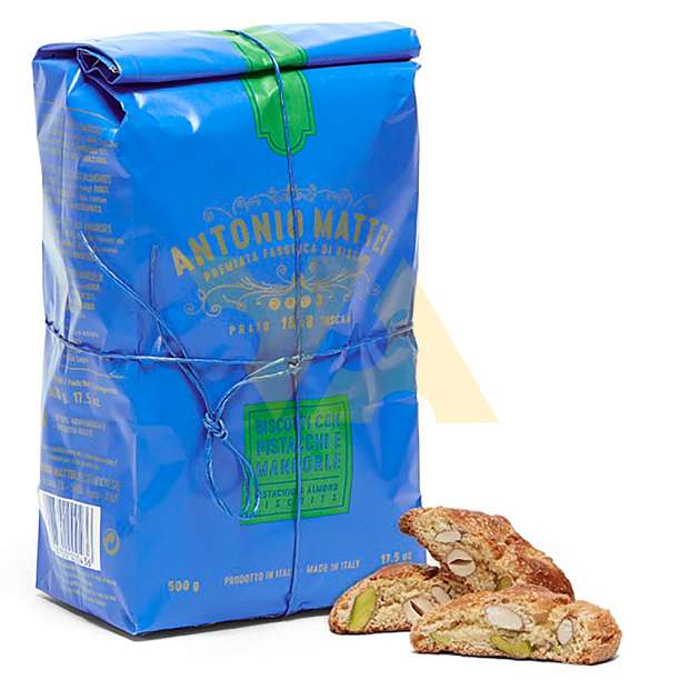 Кантуччи с фисташками и миндалем, печенье из Прато, ANTONIO MATTEI, 0,500 кг  Antonio Mattei Италия