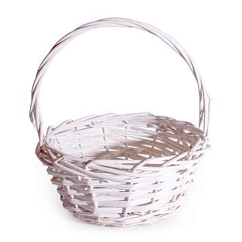 Корзина малая белая лоза (диаметр 27, высота 34)