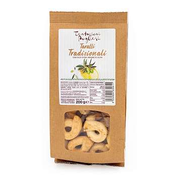 Таралли с оливковым маслом первого холодного отжима, TENTAZIONI PUGLIESI, 0,200 кг (крафт/бум)