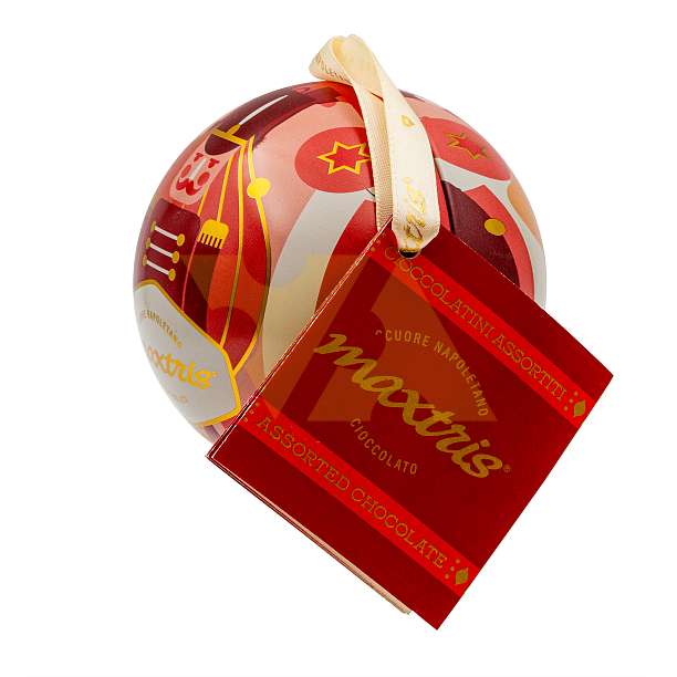 Ассорти из трех пралине в темном и молочном шоколаде, MAXTRIS, 0,050 кг (новогодний шар)  Confetti Maxtris Италия
