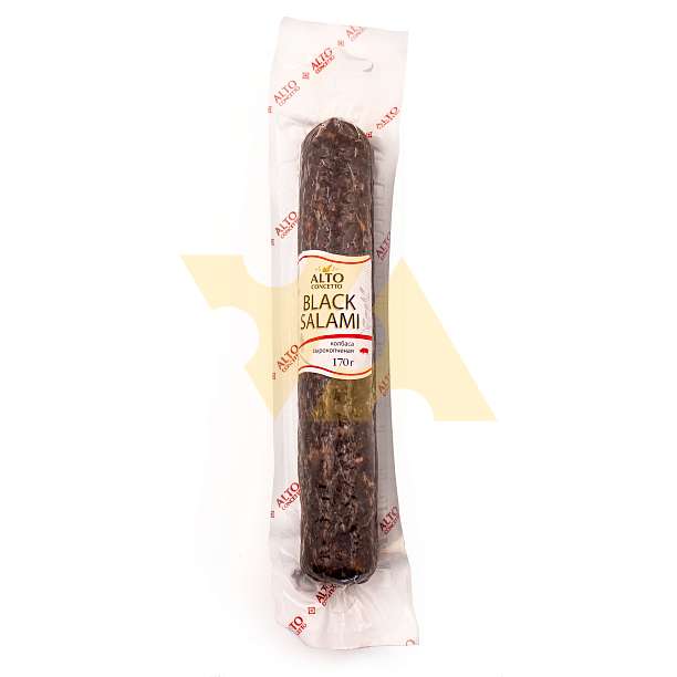 Колбаса сырокопченая «BLACK SALAMI» / БЛЭК САЛЯМИ (батон) 170 гр  Alto Concetto Россия
