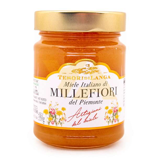 Мед цветочный из Пьемонта, TESORI DI LANGA, 0,350 кг (ст/б)  Apicoltura Brezzo Италия