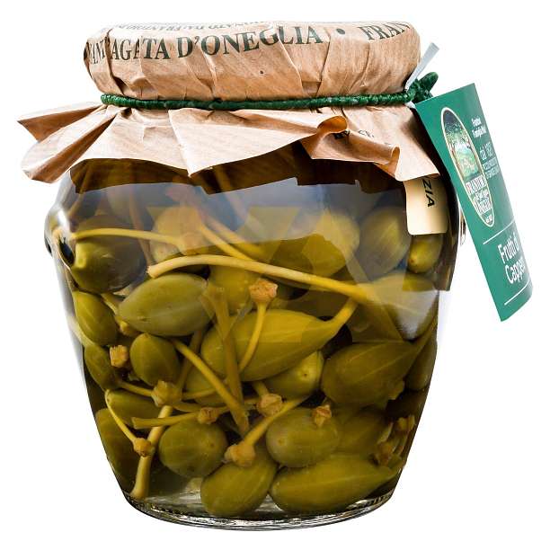 Каперсы с ножкой, SANTAGATA, 0,29 кг/ 0,145 кг (ст/б)  Frantoio di Sant'Agata d'Oneglia Италия