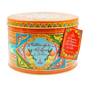 Панеттоне с сицилийским цитрусовыми цукатами и шафраном без изюма DOLCE&GABBANA, 1 кг (ж/б)